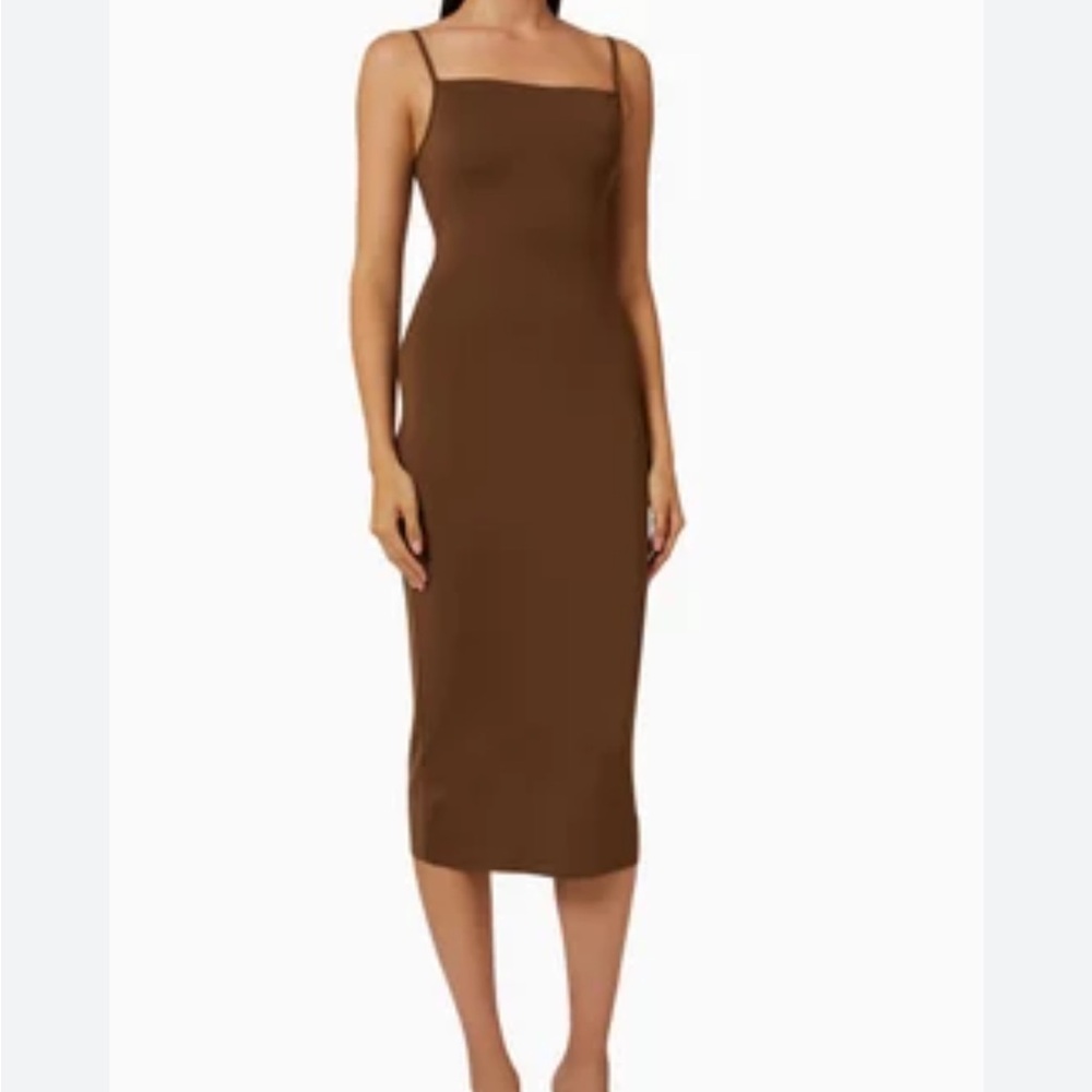 Revolve x Good American scuba Brown Midi Dress